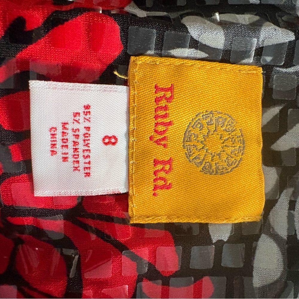 Ruby Rd. Red and Black Patterned Jacket - Picture 3 of 4